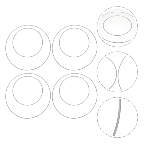 SOPOTUTU Metal Rings for Wreath Building 8Pcs Silver Circular Shiny Metal Texture Holiday