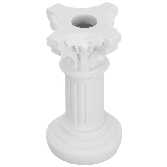 SOPOTUTU Column Figurine White Resin Roman Pillar Candlestick Garden Ornament 1Pcs