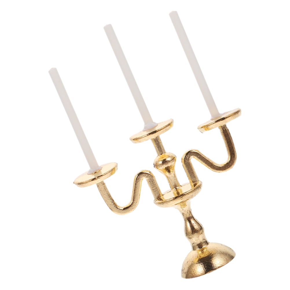 1/12 Scale Miniature Candle Holders | 2Pcs Gold Dollhouse Accessories For Miniature Displays & Dioramas - View #5