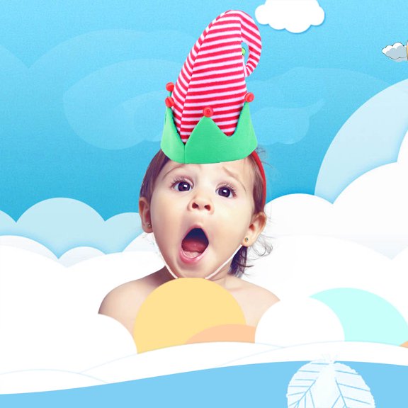 SOPOTUTU New Year Hats Christmas Elf Hat Fabric Party Favor for Dancing Party 1Set
