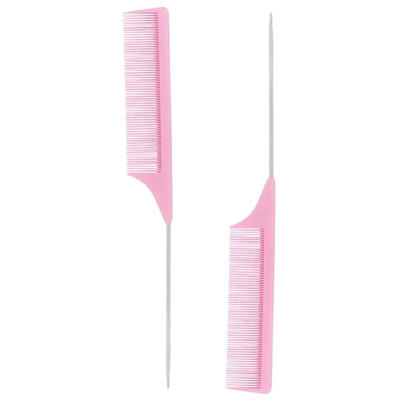 SOPOTUTU Pink Haircutting Comb Set for Home and Salon Use Synthetic Material Durable Comfortable Handle 2 Pcs