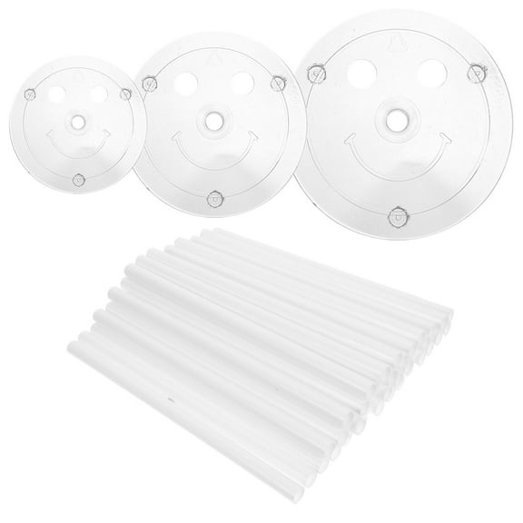 SOPOTUTU Transparent Cake Dowels and Separator Plates Set for Tiered Cake Stand, and Reusable Baking Tools