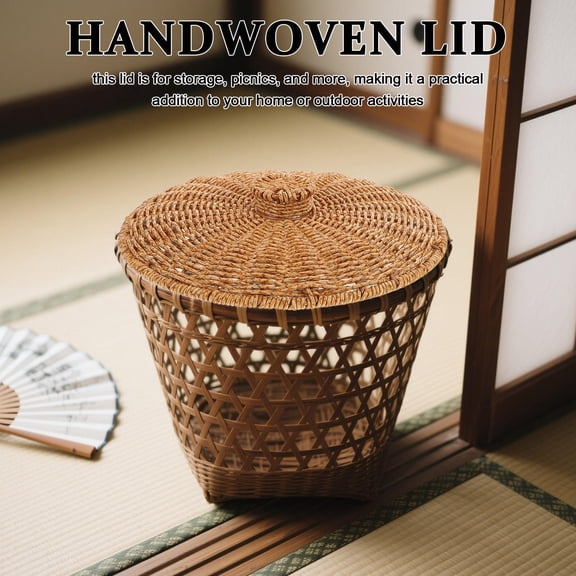 SOPOTUTU Plastic Storage Basket Replacement Lid, Decorative Hamper Top Cover for Laundry Basket, Organizer Bin, Home Storage