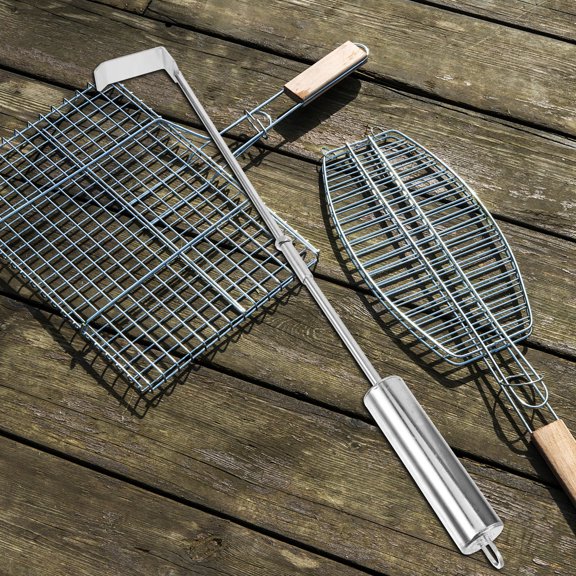 SOPOTUTU Plated Silver Grill Ash Rake with Ergonomic Handle for Fireplace and Oven Cleaning