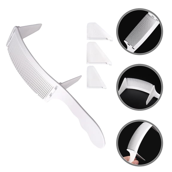 SOPOTUTU 1Set Professional Barber Comb White Plastic Adjustable for Precise Hair Cutting