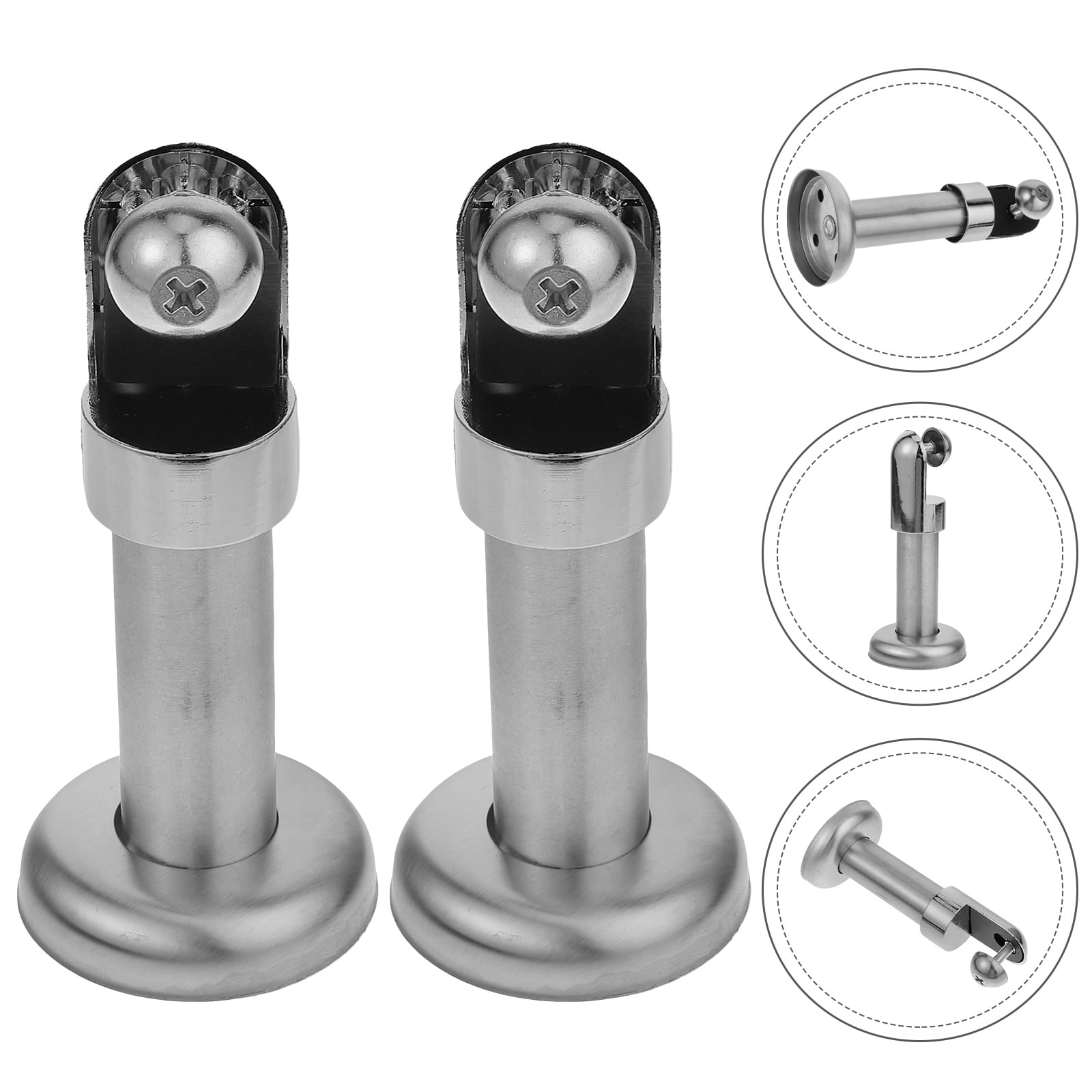 SOPOTUTU Public Toilet Partition Accessories 2Pcs Stainless Steel Support Feet for Bathroom ...