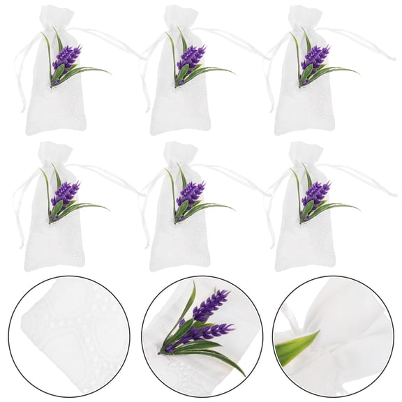 SOPOTUTU 6Pcs Purple Lavender Sachet Bags Empty Drawstring Storage Bags for Small Items
