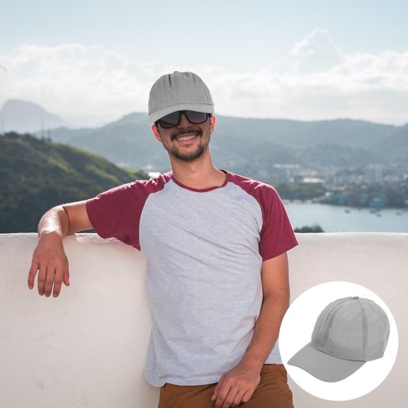 SOPOTUTU Unisex Grey Baseball Hat with Uv Protection for Outdoor Activities