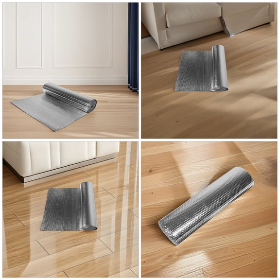 SOPOTUTU Aluminum Foil Reflective Bubble Insulation Sheet Thermal Window Cover High Efficiency Heat Silver