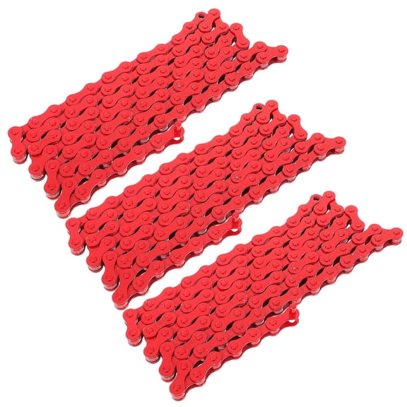 SOPOTUTU Replacement Chain for Bike 3Pcs Steel with Easy Installation and Durability Red Bicycle Chains