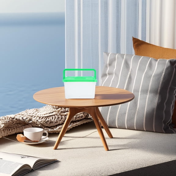 SOPOTUTU Portable Fish Tank with Handle Transparent Plastic Terrarium for Turtle Hamster and Small Pets