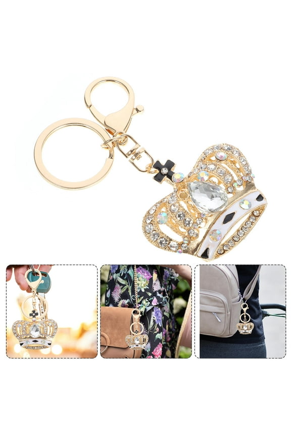 Lightweight Crystal Crown Keychain Luxury Bling Purse Charm for Everyday Use