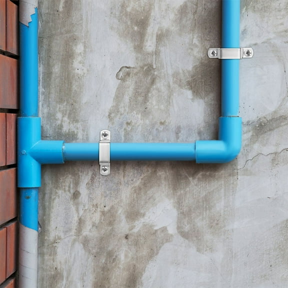 SOPOTUTU 4pcs Stainless Steel U-Shaped Pipe Brackets for Plumbing, Pipe Clamps for Secure Installation