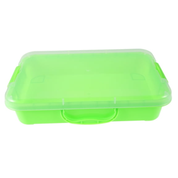 SOPOTUTU Plastic Sandbox with Integrated Storage and Space Themed Molds