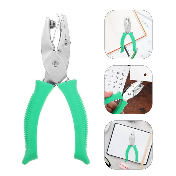 SOPOTUTU Star Shape Hole Puncher Green Stainless Steel 1 Pack for Notebooks, Documents, Scrapbooking, and Office Use