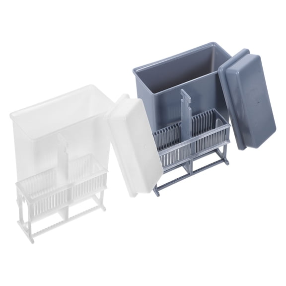 SOPOTUTU Slide Drying Stand 2Pcs Microscope Slides Rack for Laboratory Use in White
