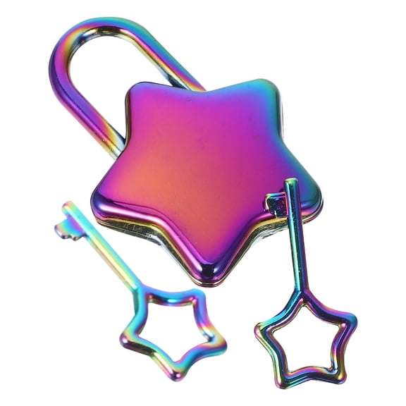 SOPOTUTU Assorted Color Star Padlock, Alloy Material, Ideal for Diaries, Lockers, Projects, and More