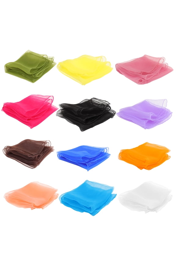 Daily Life Decoration Dance Square Scarves Orange Rayon 12-Pcs