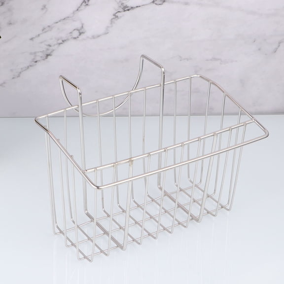 SOPOTUTU Hanging Kitchen Organizer Stainless Steel Sink Basket with Open Bottom Drain Rack for Easy Cleaning