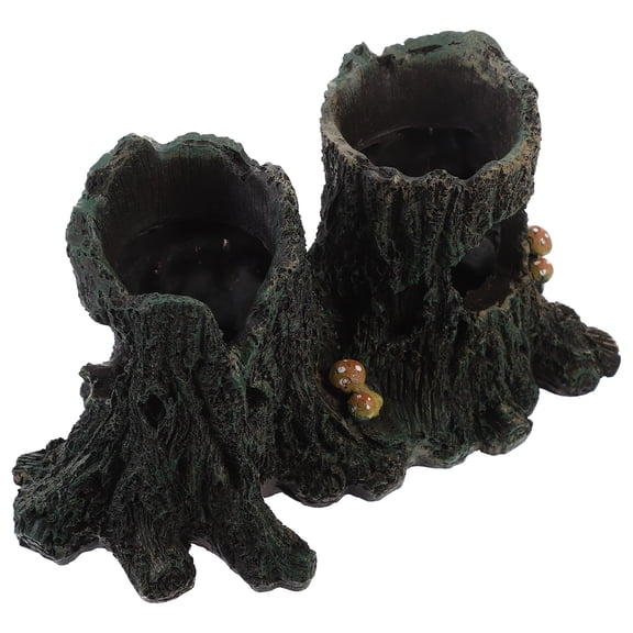 SOPOTUTU Underwater Fake Tree Dark Brown Stump Branch Fish Tank Decoration