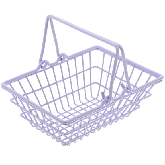 SOPOTUTU Lightweight Lavender Iron Shower Basket for Kitchen and Bathroom Storage