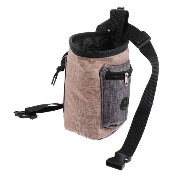 SOPOTUTU Dog Treat Carrier Pouch Brown Linen 1Pcs