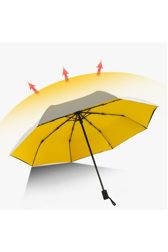 Sun Rain Umbrella Yellow Double Layer Wind Resistant Folding Outdoor Umbrella