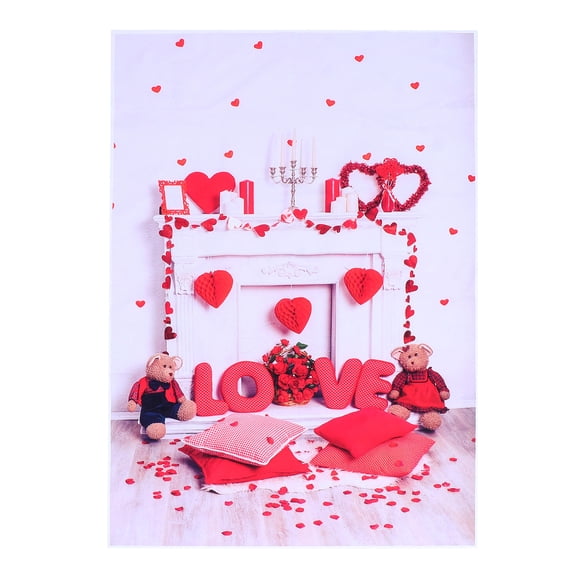 SOPOTUTU Red Romantic Photo Background Cloth for Indoor Outdoor Photography and Party Backdrop