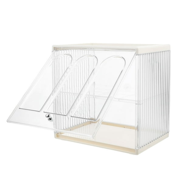 SOPOTUTU Bread Case Steel Double Layer Moisture Resistant for Households White 1Pack