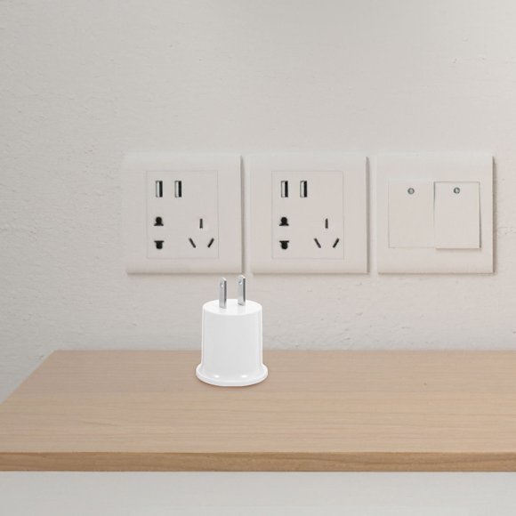 SOPOTUTU White E27 Screw-in Lamp Adapters for Home Plug to E26/E27 Sockets 3pcs ABS and Copper