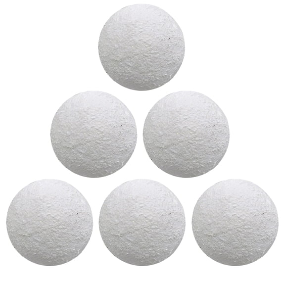 SOPOTUTU White Tree Hanging Pendants 6PCS Foam Round Balls for Art and Craft Use 3.9in Diameter