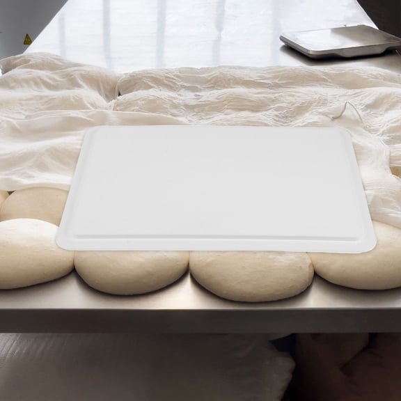 SOPOTUTU White Pizza Proofing Box Cover Plastic Rectangular Proofing for Professional Kitchens 1Set