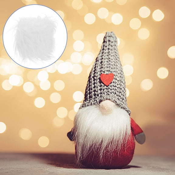 SOPOTUTU White Polyester Faux Fur Ribbon 1 Roll Craft Fluffy Fabric 15In X 4In X 0.4In For Families