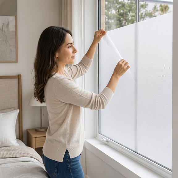 SOPOTUTU Solar Controlled Anti-Peeping Film White PVC for Household Protection