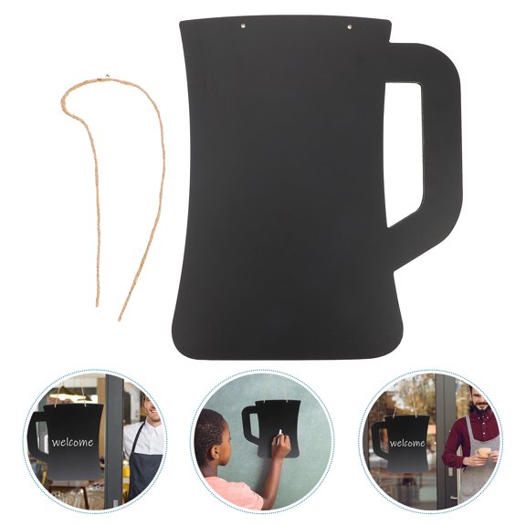 SOPOTUTU Wooden Hanging Beer Mug Shaped Blackboard for Shop and Garden