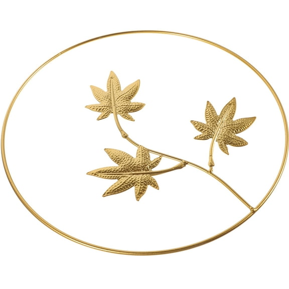 SOPOTUTU Golden Metal Leaves Wall Decor Iron Wall Hanging for Stylish Home and Office Spaces