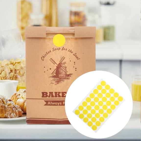 SOPOTUTU Matte Yellow Dot Stickers with Firm Adhesion for Labeling and Decorative Use