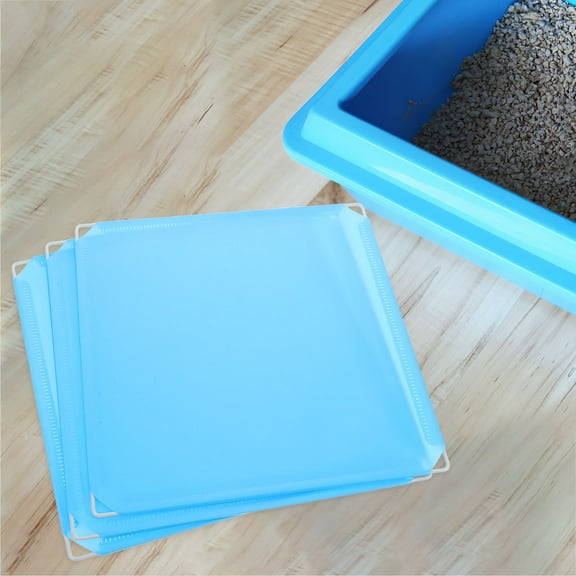 SOPOTUTU cat box enclosure Pet Toilet Guards Sky-blue Plastic Resin 3pcs
