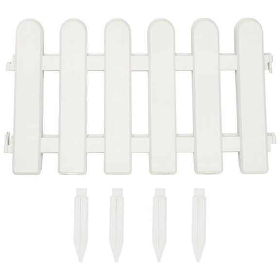 SOPOTUTU 2-Pack White Plastic Garden Path Fence for Outdoor Landscaping and Decorative Yard Border
