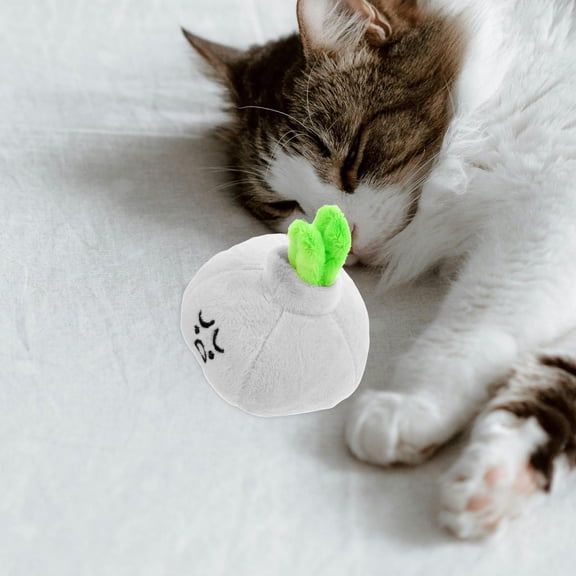 SOPOTUTU Cat Toys Garlic Shaped Cat Toy Resistant Interactive Play 1Set