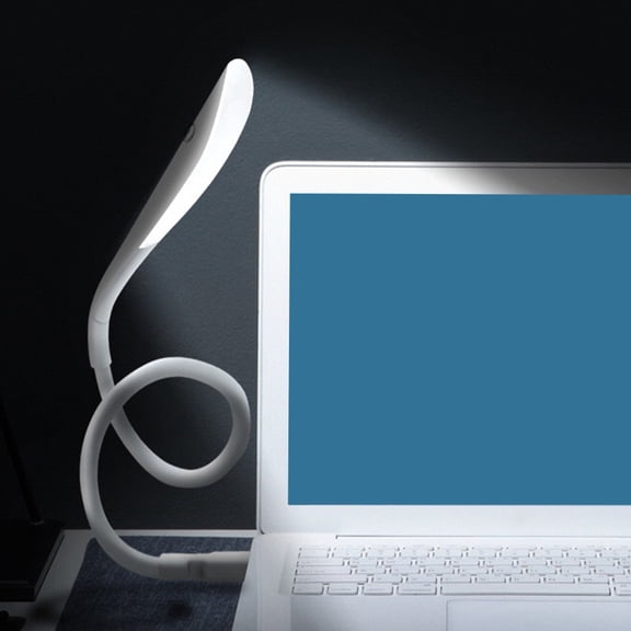 SOPOTUTU White Flexible USB Reading Lamp Portable LED Light for Laptop and Computer