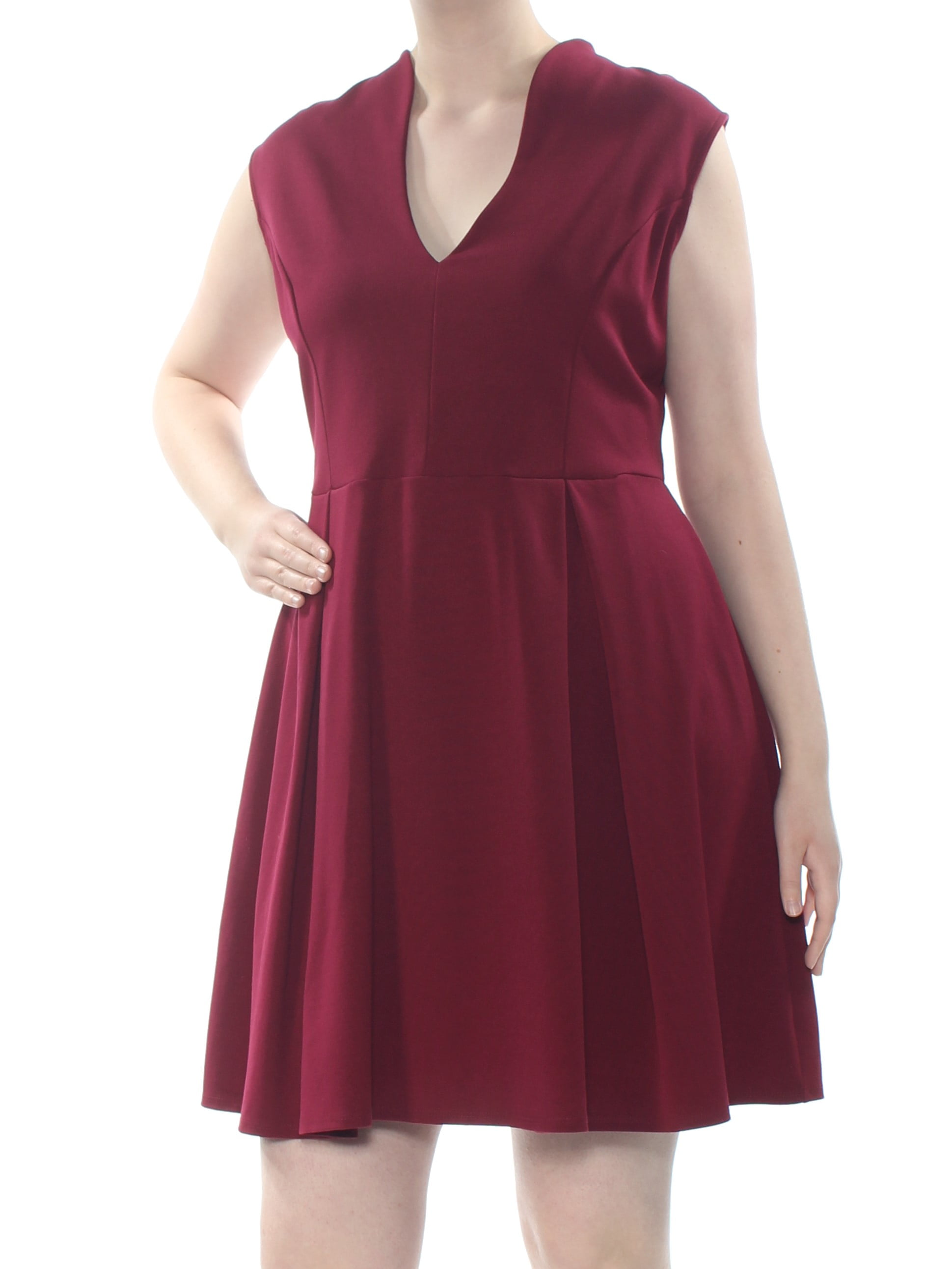 Soprano Womens Sleeveless Fit & Flare Dress, Red, 2X - Walmart.com