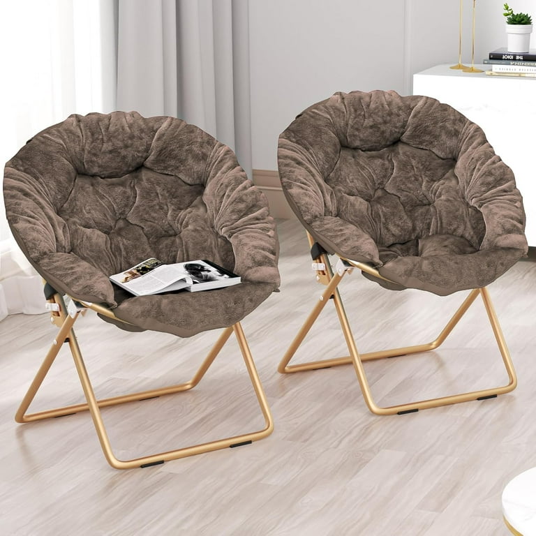 SOPTY Foldable Oversized Moon Chairs Set of 2, Large Soft Lazy