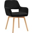 thumbnail image 1 of SOPTY Mid Century Modern Vanity Chair - Comfy Accent Chair for Living Room, Dining Room, Bedroom & Home Office (Wool Black, 1), 1 of 14