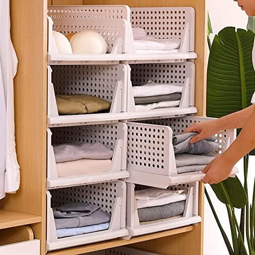SORATH Plastic Multipurpose Foldable and Stackable Closet Drawer ...