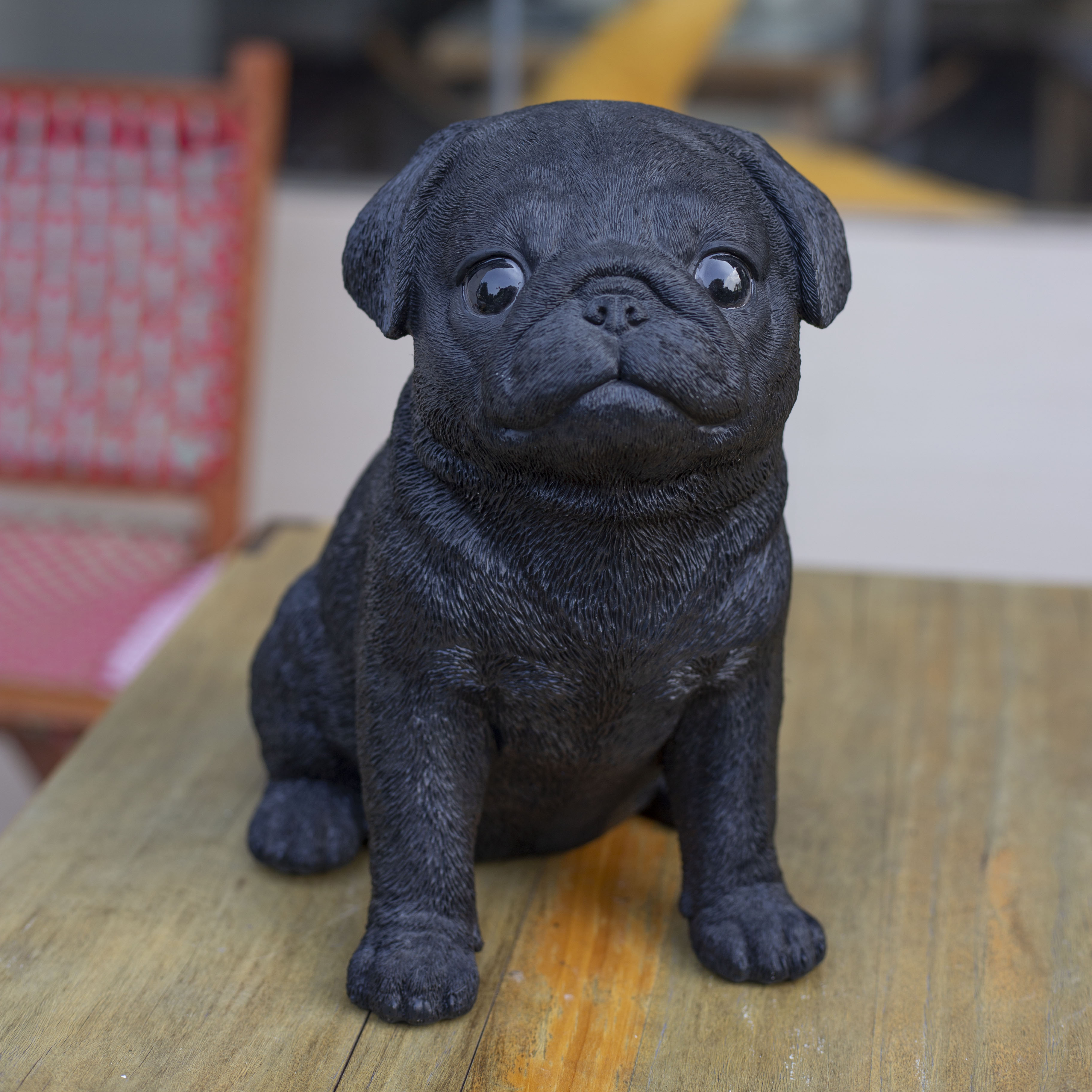 SOREAL Black Baby Pug | Handpainted Decorative Puppy Statue for Home & Garden Decor | Premium Polyresin Dog Statue | Gift for Dog Lovers | Weather-Resistant Indoor/Outdoor Decor