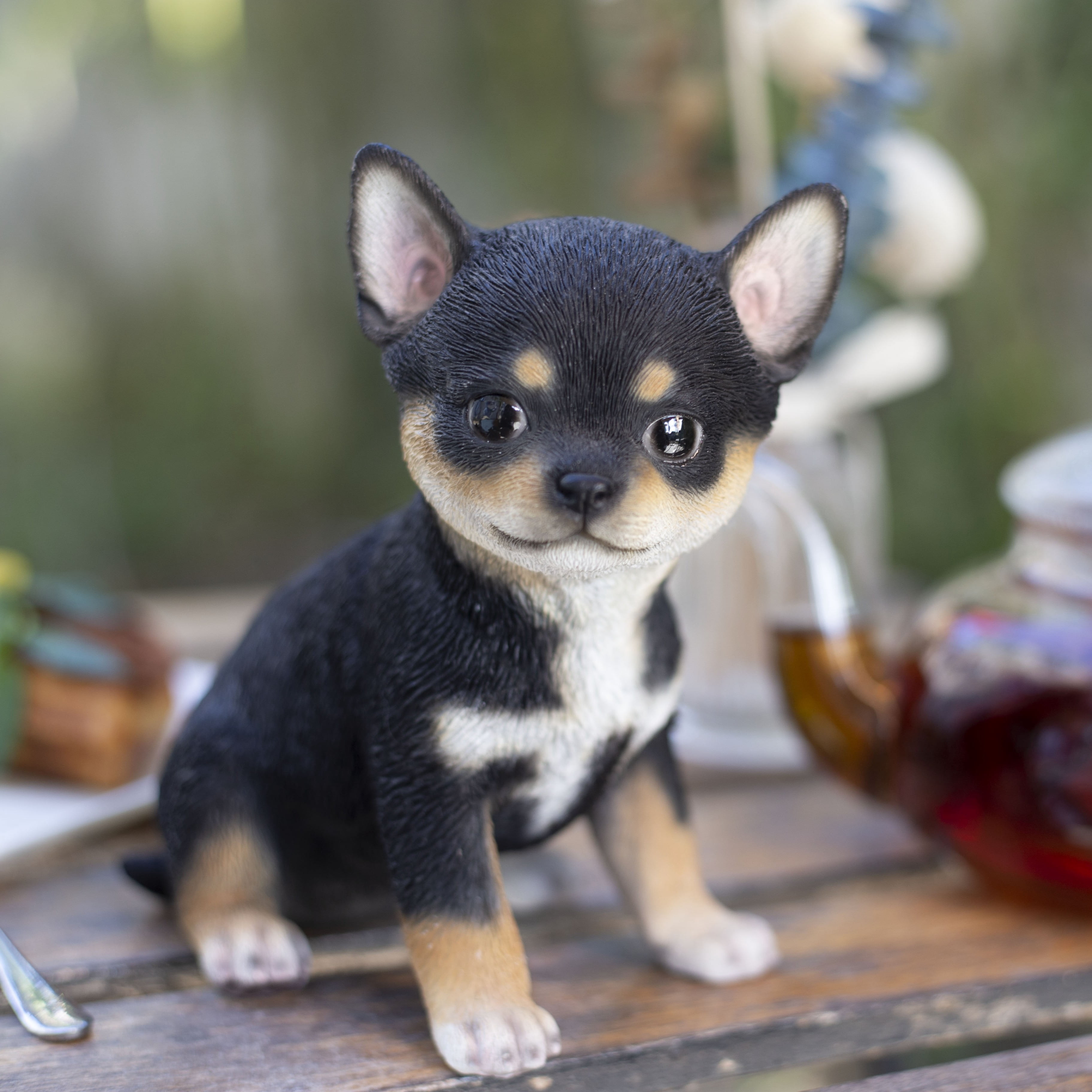 SOREAL Black Chihuahua | Handpainted Decorative Puppy Statue for Home & Garden Decor | Premium Polyresin Dog Statue | Gift for Dog Lovers | Weather-Resistant Indoor/Outdoor Decor