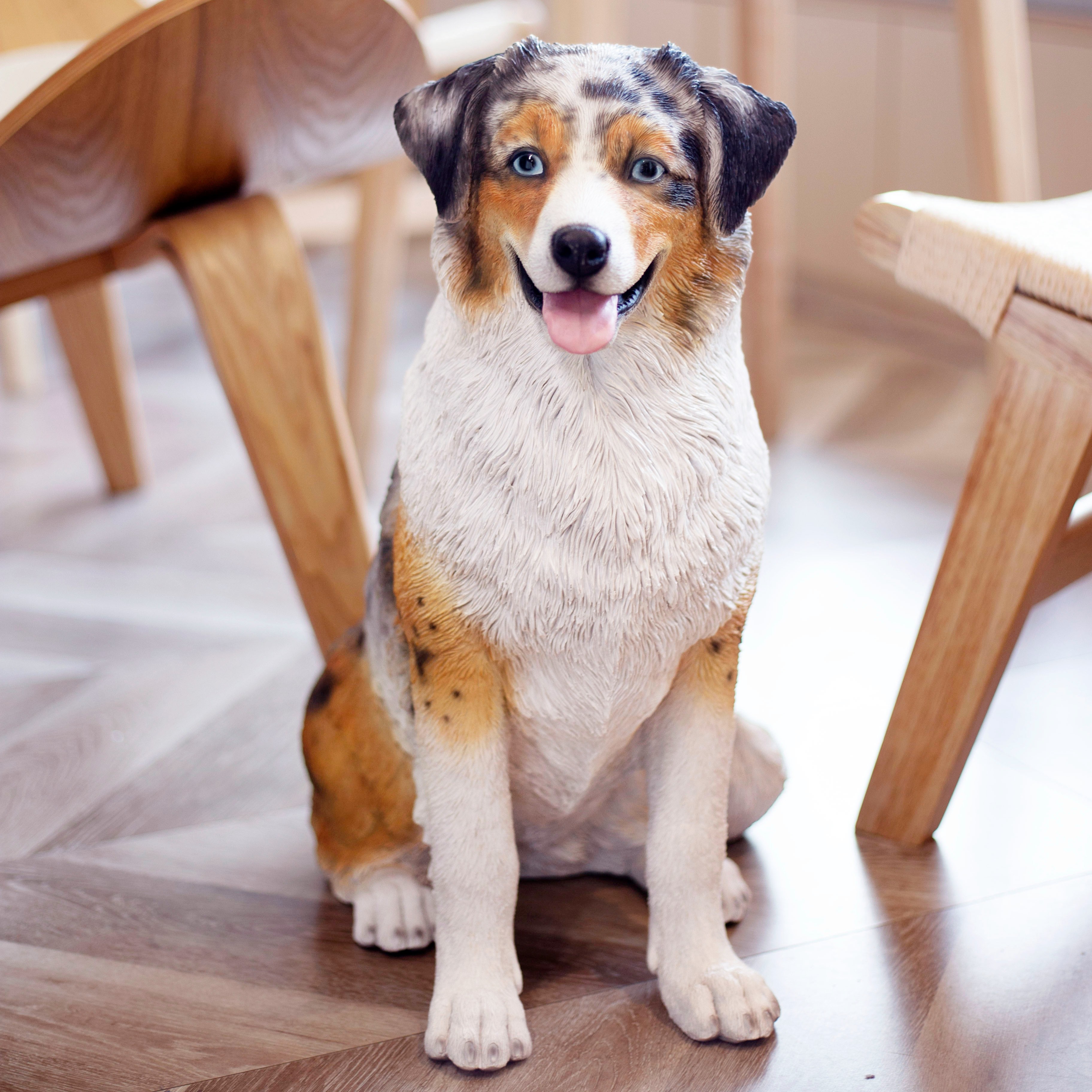SOREAL Brown Australian shepherd Decorative Puppy Figurine for Home & Garden Décor, Handpainted Polyresin Dog Statue, Realistic Design | Gift for Dog Lovers | Weather-Resistant Indoor/Outdoor Decor