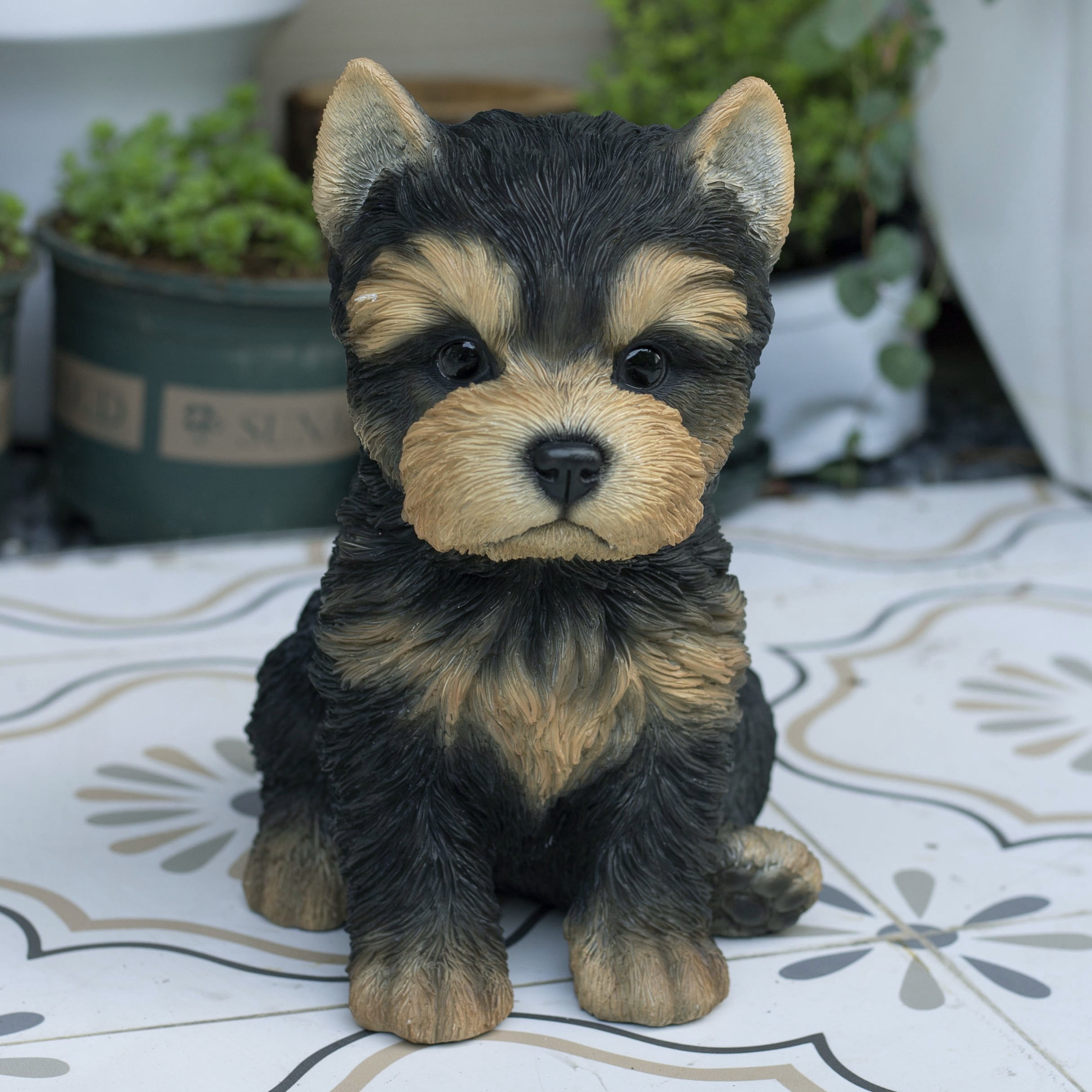 SOREAL Brown Baby YorkTerrier | Handpainted Decorative Puppy Statue for Home & Garden Decor | Premium Polyresin Dog Statue | Gift for Dog Lovers | Weather-Resistant Indoor/Outdoor Decor