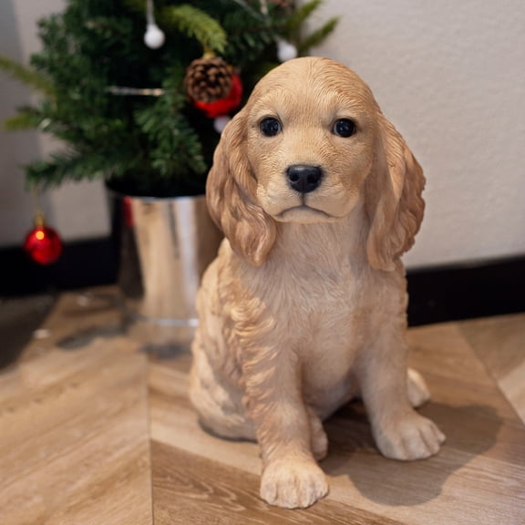 SOREAL Brown Golden Cockapoo | Handpainted Decorative Puppy Statue for Home & Garden Decor | Premium Polyresin Dog Statue | Gift for Dog Lovers | Weather-Resistant Indoor/Outdoor Decor